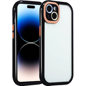 Apple iphone 13 Kılıf Renkli Silikon Kenarlı Arkası Şeffaf Kamera Korumalı Vitamin Kapak