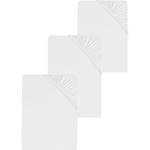 3 Adet Düz Pamuklu Tek Kişilik 120 x 200 cm Lastikli Penye Çarşaf