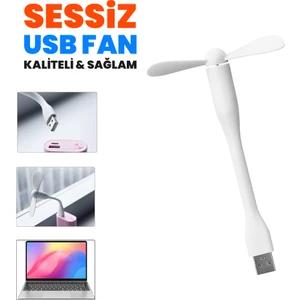 Güncel Çarşı 1 Adet Taşınabilir Esnek Sessiz USB Mini Fan Pervane, Küçük Vantilatör, Serinletici, El Fanı