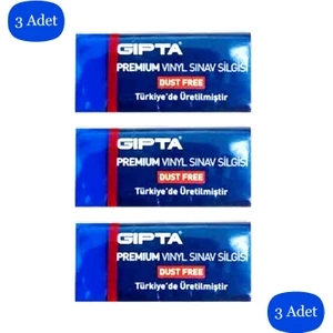 Premium Vinyl Dust Free Orta Boy Sınav Silgisi Mavi 3 Adet