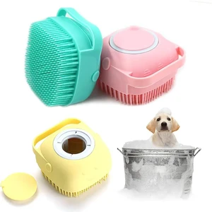 Trade Bazaar Şampuan Hazneli Kedi Ve Köpek Evcil Hayvan Yıkama Fırçası Silikon Evcil Hayvan Banyo Lifi 1 Adet