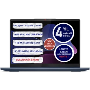 Ideapad5 2 In 1 Amd Ryzen™ 7 8845HS  16GB 1tb SSD 14"  83DR0039TR Freedos Dokunmatik Bilgisayar