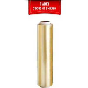 Sarı Gıda Streç 30 cm 300 mt(Net) 8 Mic 1 Adet Dayanıklı Steril Esnek  Mutfak, Temizlik, Gıda Ambalajı, Iş Streç