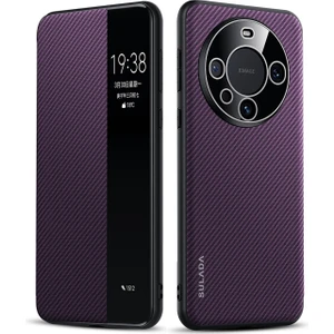 Huawei Mate 60 Pro Için Sulada Akıllı Pencere Pu Kılıf (Yurt Dışından)