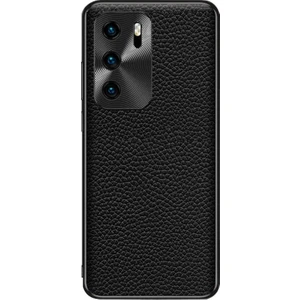 Huawei P40 Için Litchi Dokulu Deri Kılıf (Yurt Dışından)