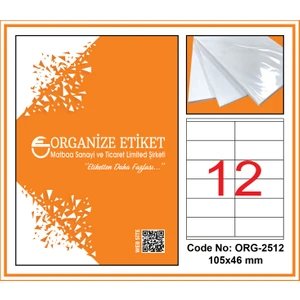 Organize Etiket Lazer Etiket