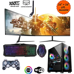 Lotus 2x  I5-4570 16GB 256GB SSD Rx 580 8gb 24"+24'' Oyuncu Masaüstü Bilgisayarı