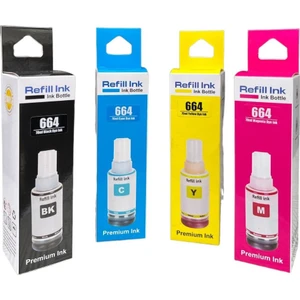 Epson 664 Muadil Mürekkep Seti L100/L200/L300/L455/L1300 Renkli
