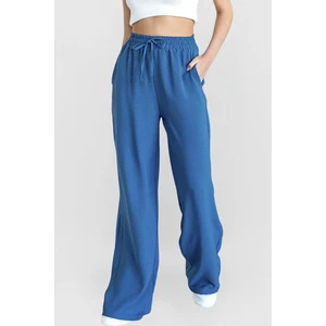 CMZ Collection Kadın Beli Lastikli Yazlık Oversize  Bürümcük Palazzo Pantolon