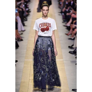 The Champ Clothing Cherries Yazılı Kiraz Tasarım Baskılı Beyaz Kadın T-Shirt