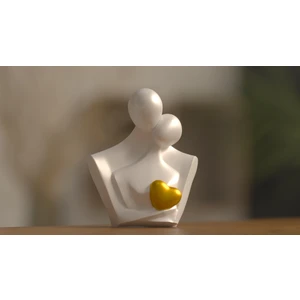 Koç Design Aşk Kalp Çift Figürü Heykeli Ev Dekorasyonu, Heykeller Kalpli Sevgili Biblo