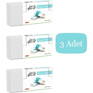No:30 Küçük Boy Pvc Free Beyaz Silgi (GEN-6830) 3 Adet