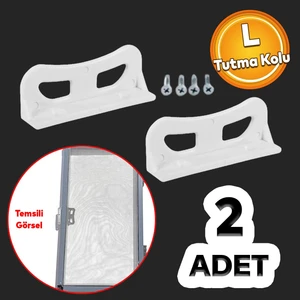 Pimapen Pvc Pencere Kapı Sineklik Kolu Plastik L Tipi Tutucu Tutamağı 2 Adet