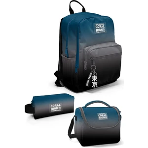 Coral High Nefti Gri Renk Geçişli 3’lü Okul Çanta Seti SET0123642