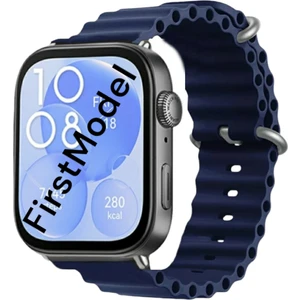 Huawei Watch Fit 3,4,4 Pro Uyumlu Ocean Silikon Kordon Pim Çevirici Aparatı ile Birlikte Akıllı Pimli Lacivert