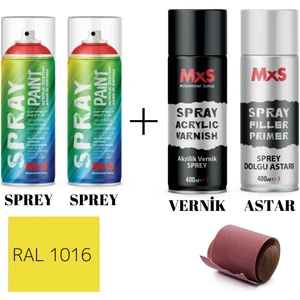 (Ahşap-Metal-Araba-Plastik)Boya Seti Özel Yapım Akrilik Endüstriyel Sprey Boya 400 Ml+Zımpara