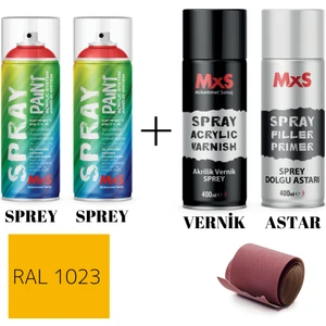 (Ahşap-Metal-Araba-Plastik)Boya Seti Özel Yapım Akrilik Endüstriyel Sprey Boya 400 Ml+Zımpara
