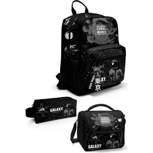 Coral High Siyah Galaxy Desenli 3’lü Okul Çanta Seti SET0123644