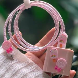 18W/20W Uyumlu Şarj Kılıfı, Şarj Kablosu Örme Aparatı, Toparlayıcı, Kablo Koruyucu 5'li Set
