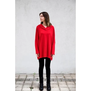 Gils Butik Kapüşonlu Kırmızı Tunik