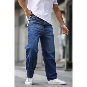 Koyu Mavi Erkek Yıkamalı Baggy Jean 7216