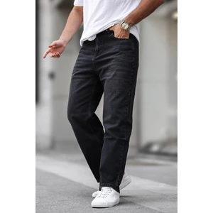 Siyah Erkek Yıkamalı Baggy Jean 7216