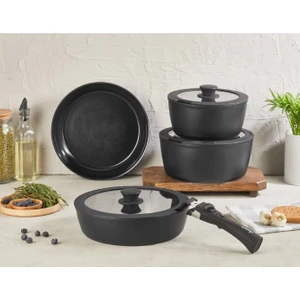 Amercook Seramik 8 Parça Black Tencere Seti