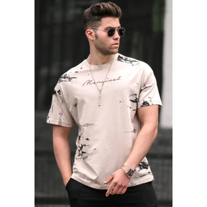 Bej Over Fit  Erkek Tişört 5207