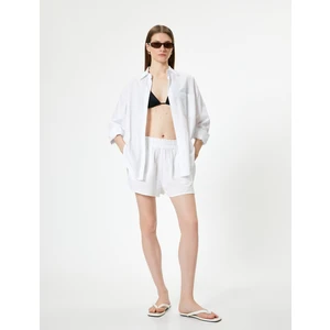 Mini Pamuklu Şort Beli Lastikli