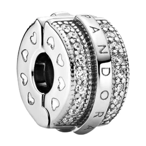 Asaf Accessory Işıltılı Pave Çizgileri& Logoları  Gümüş kaplama charm |KLİPS DEĞİLDİR 