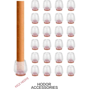 Hodor Accessories Ayarlı Plastik Sandalye Ayak Pabuç 25-32 Mm, Sert Silikon Plastik, Keçe Hediyeli 1 Adet