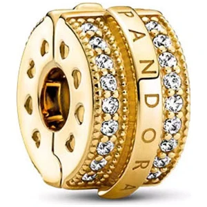 Asaf Accessory Işıltılı Pave Çizgileri& Logoları  Altın Charm