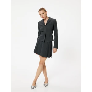 Slim Fit Blazer Ceket Cepli Ters Yaka