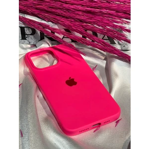 Stella Aksesuar iPhone 14 Pro Uyumlu Logolu Içi Kadife Silikon Telefon Kılıfı