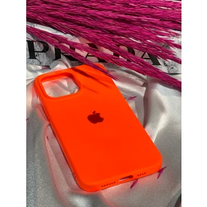 Stella Aksesuar iPhone 14 Pro Uyumlu Logolu Lansman Içi Kadife Silikon Telefon Kılıfı