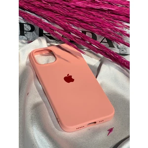 Stella Aksesuar iPhone 14 Plus Uyumlu Logolu Içi Kadife Silikon Telefon Kılıfı