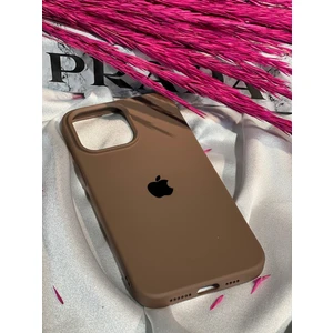 Stella Aksesuar iPhone 14 Pro Uyumlu Logolu Içi Kadife Silikon Telefon Kılıfı