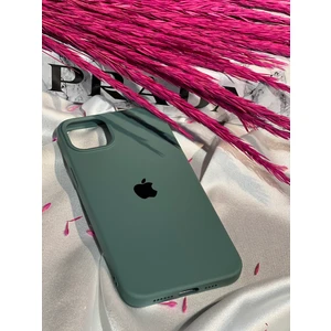 Stella Aksesuar iPhone 14 Plus Uyumlu Logolu Içi Kadife Silikon Telefon Kılıfı