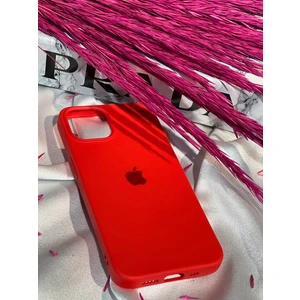 Stella Aksesuar iPhone 14 Plus Uyumlu Logolu Içi Kadife Silikon Telefon Kılıfı