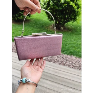 Kutu Model Sade Pudra Renk Abiye Çanta