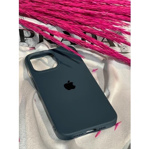 Stella Aksesuar iPhone 14 Pro Uyumlu Logolu Içi Kadife Silikon Telefon Kılıfı