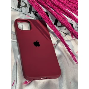 Stella Aksesuar iPhone 14 Plus Uyumlu Logolu Içi Kadife Silikon Telefon Kılıfı