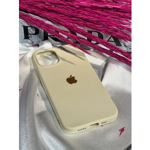 Stella Aksesuar iPhone 14 Plus Uyumlu Logolu Lansman Içi Kadife Silikon Telefon Kılıfı