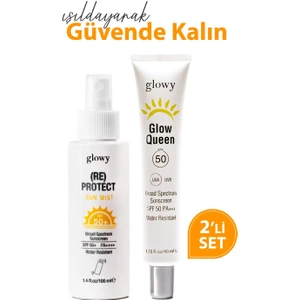 (Re)Protect SPF50+ G. Koruyucu Yüz Spreyi 100ML + Glow Queen SPF50+ Güneş Koruyucu Yüz Kremi 40ML