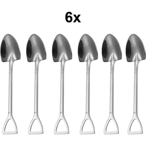 Çelik 6 Adet Silver Kürek Model Tatlı Meyve ve Dondurma Kaşığı CIN754BY-6