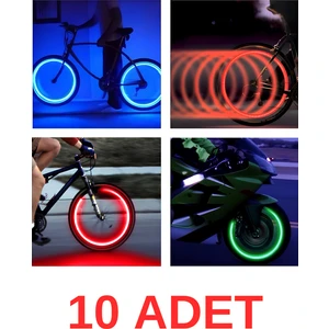 5 Çift (10 Adet) Hareket Sensörlü Sibop Işık LED Işıklı Bisiklet Araba Motor Tekerlek Kapak Lambası