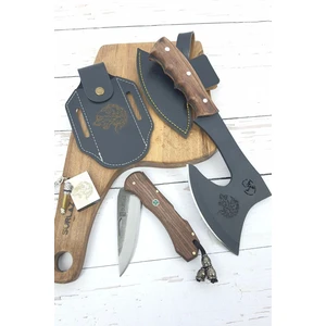 Outdoor Set Kamp Balta ve Outdoor Çakı Deri Kılıf Kibrit Çakmak