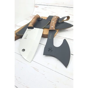 Isme Özel 2'li Almazan Şef Bıçak Outdoor Balta Set Deri Kılıf