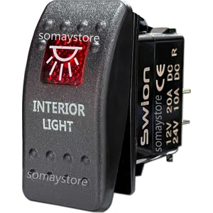 Marin Anahtar iç Işık (Interior Light) Swion Carling Switch Kırmızı 12-24V