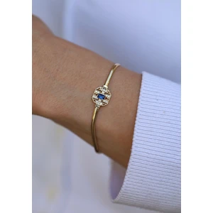 Yenigün Kuyumculuk 14 Ayar Altın Mavi Taşlı Bileklik